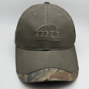 mti Green Camo Baseball Cap Hat Adjustable Strap Hunting Fishing Outdoor One